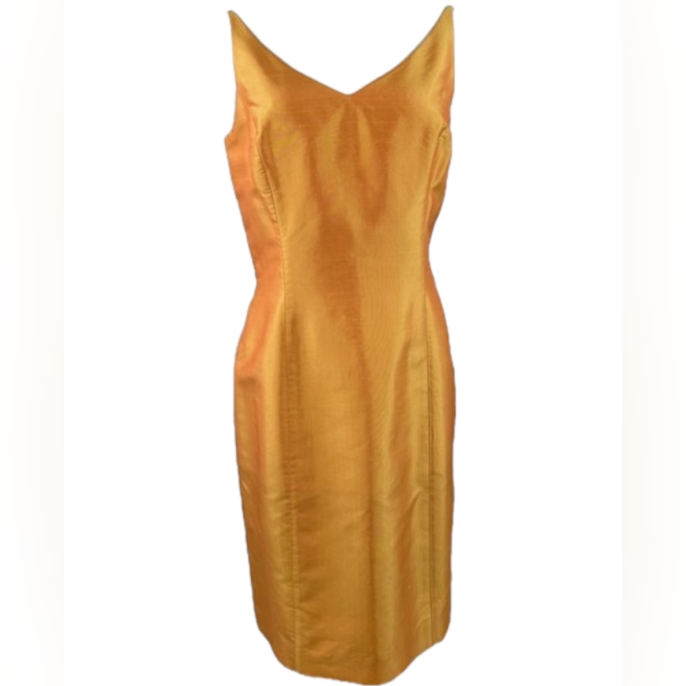 NWT Vintage Ann Taylor Silk Sheath Sleeveless Orange Dress